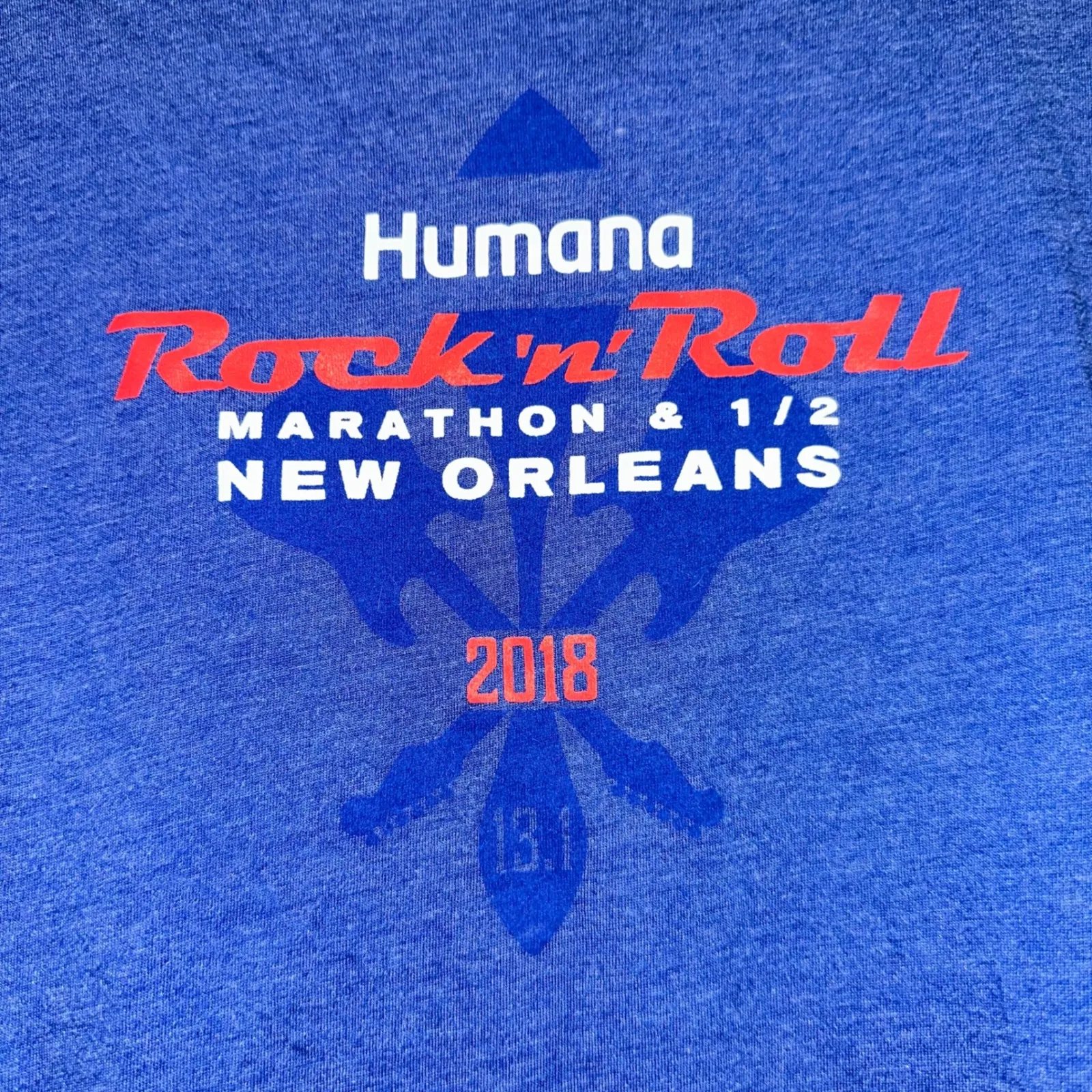 Humana Rock n Roll Marathon 13.1 New Orleans 2018 Royal Blue T Shirt XXL - Image 2