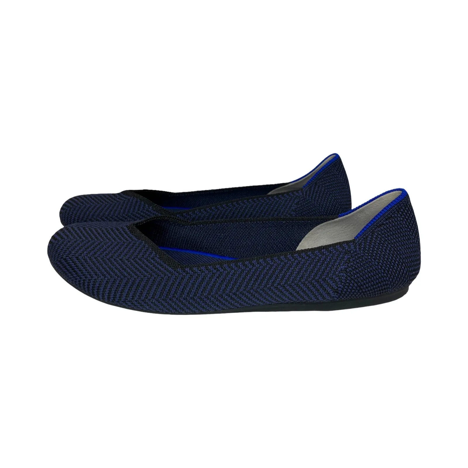 Rothy's Rothy’s The Flat Women’s 9 Navy Metallic Herringbone Knit Ballet Flats - Image 2