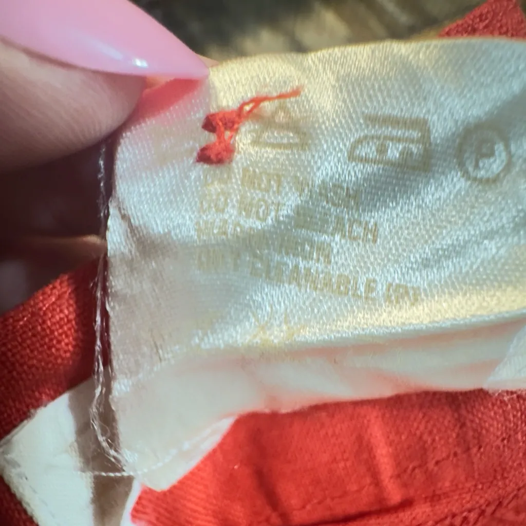 Vintage Escada Margaret Lev 100% Linen Red Trousers Pants size EU 36 or US 6 - Image 9