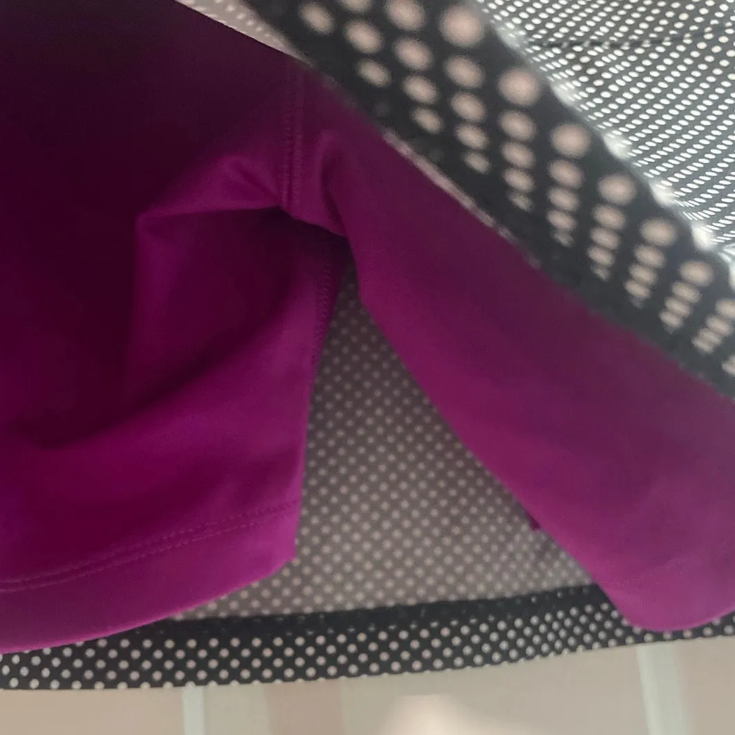 Vtg JoyFit Black White Polka Dots Golf Skort Magenta Spandex Shorts Size Large - Image 5