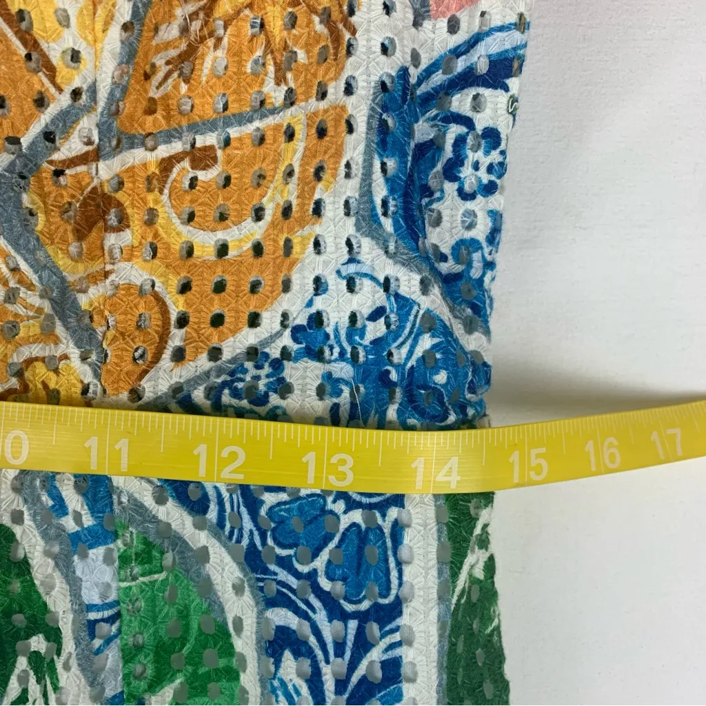 Farm Rio size medium tropical tile mini dress Colorful Patterned - Image 10