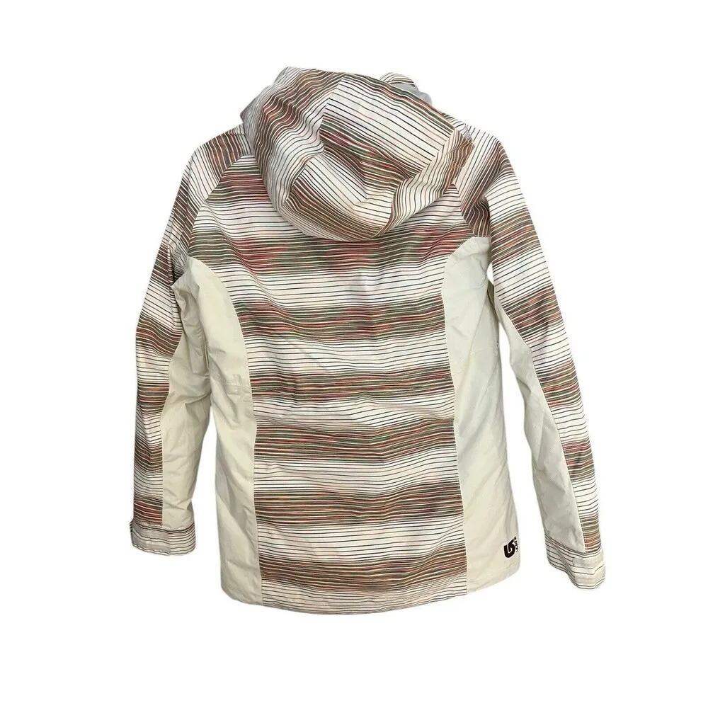 Burton  Gore-Tex women's S full zip snowboard hooded striped jacket - Image 2
