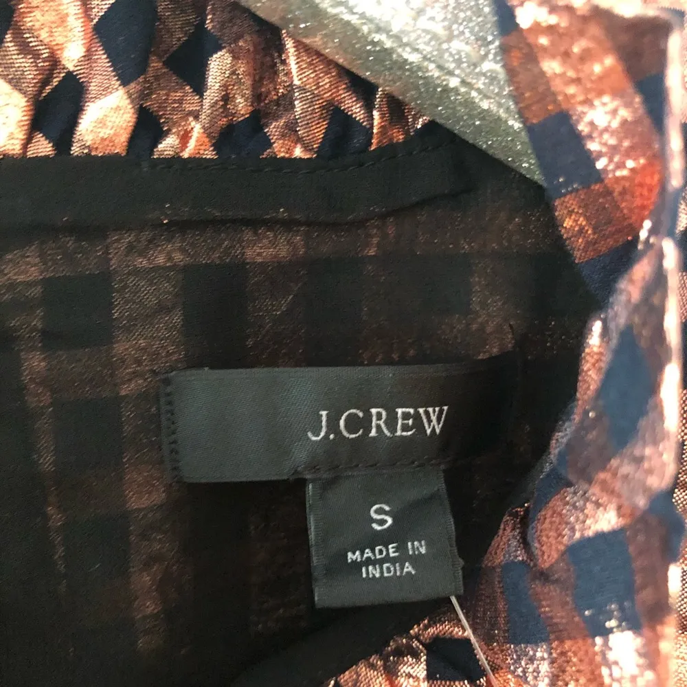 J. Crew Crinkle Gingham Ruffleneck Sleeveless Top NEW - Image 5