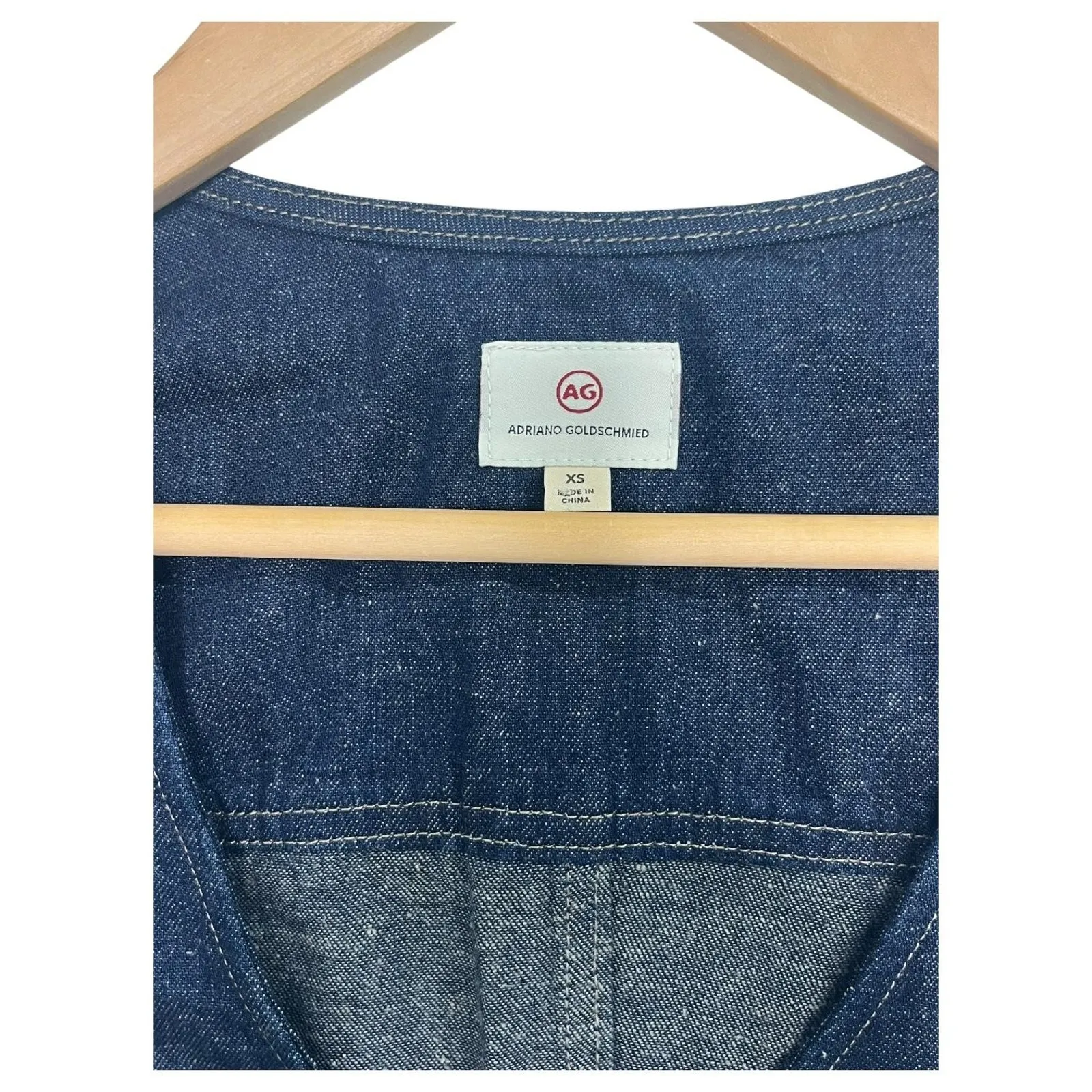 AG Adriano Goldschmied Denim Dress Womens XS Button Front Sleeveless Boho Casual - Image 3