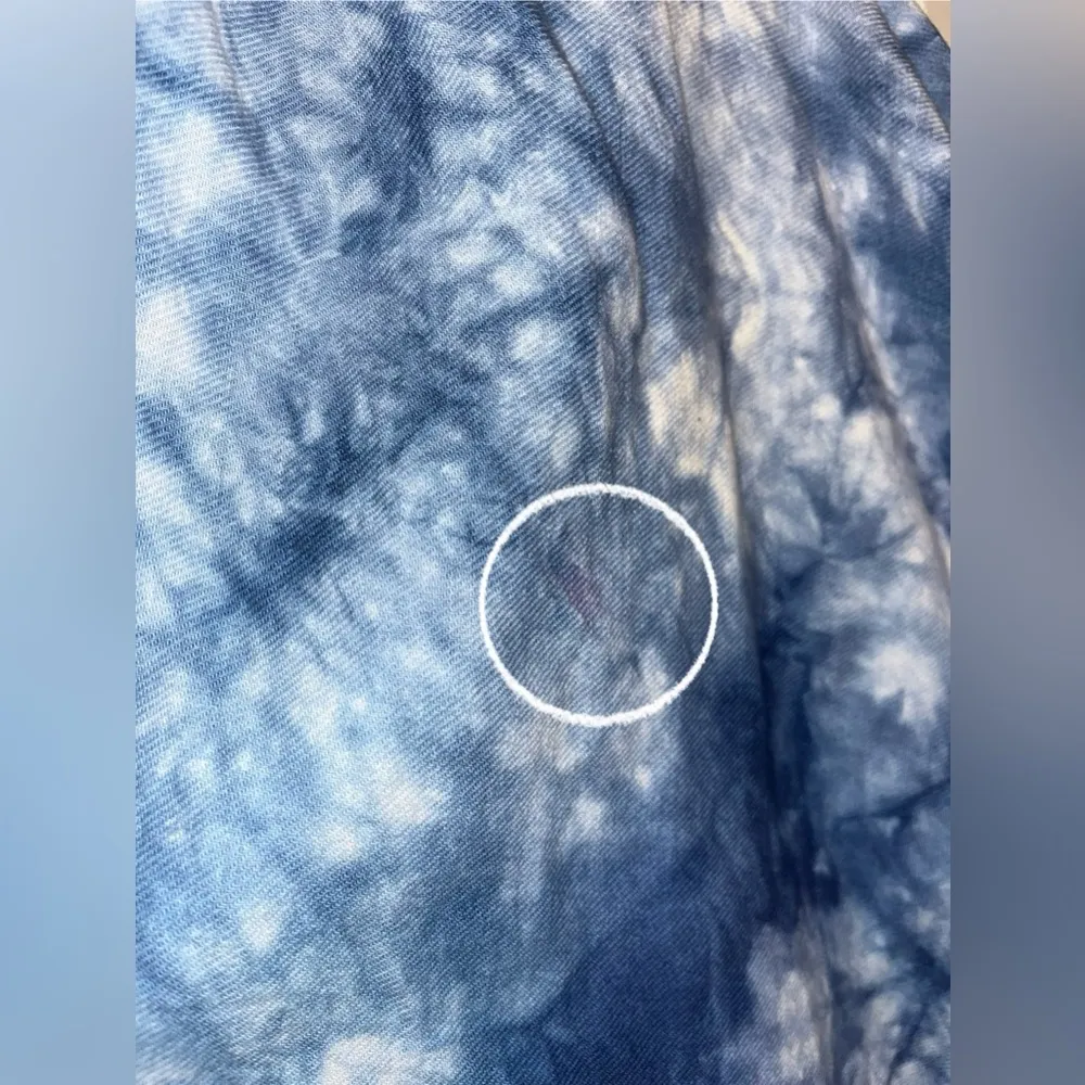 Ellen Tracy Blue Tie Dye Cardigan Pull Over Poncho Styled Fringe One Size - Image 15