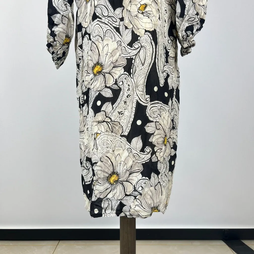 NWOT JOHNNY WAS Biya Silk Long Sleeves Floral Midi Dress Boho Chic Sz S - Image 7