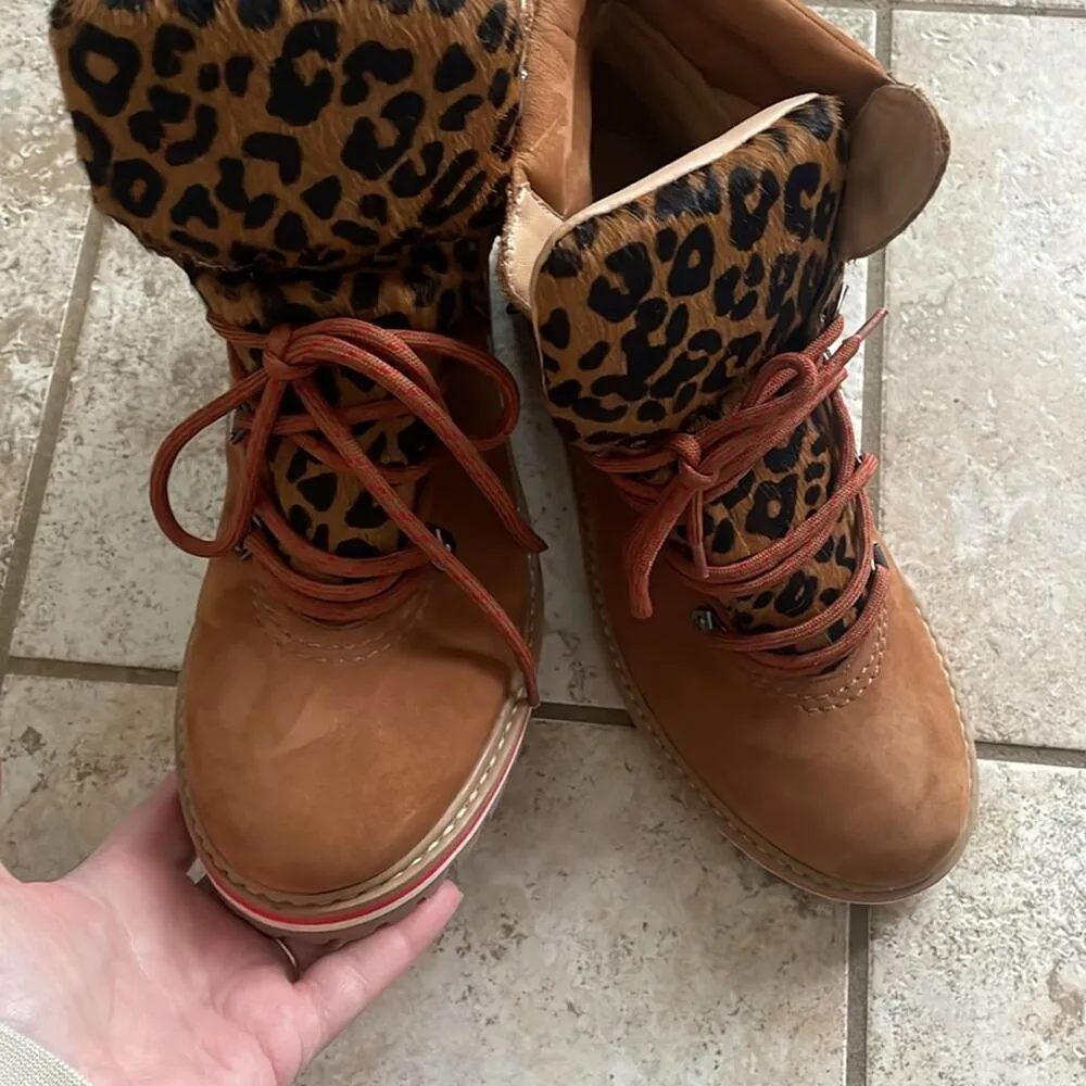 Schutz Keida Leopard Calf Hair Boots - Image 10