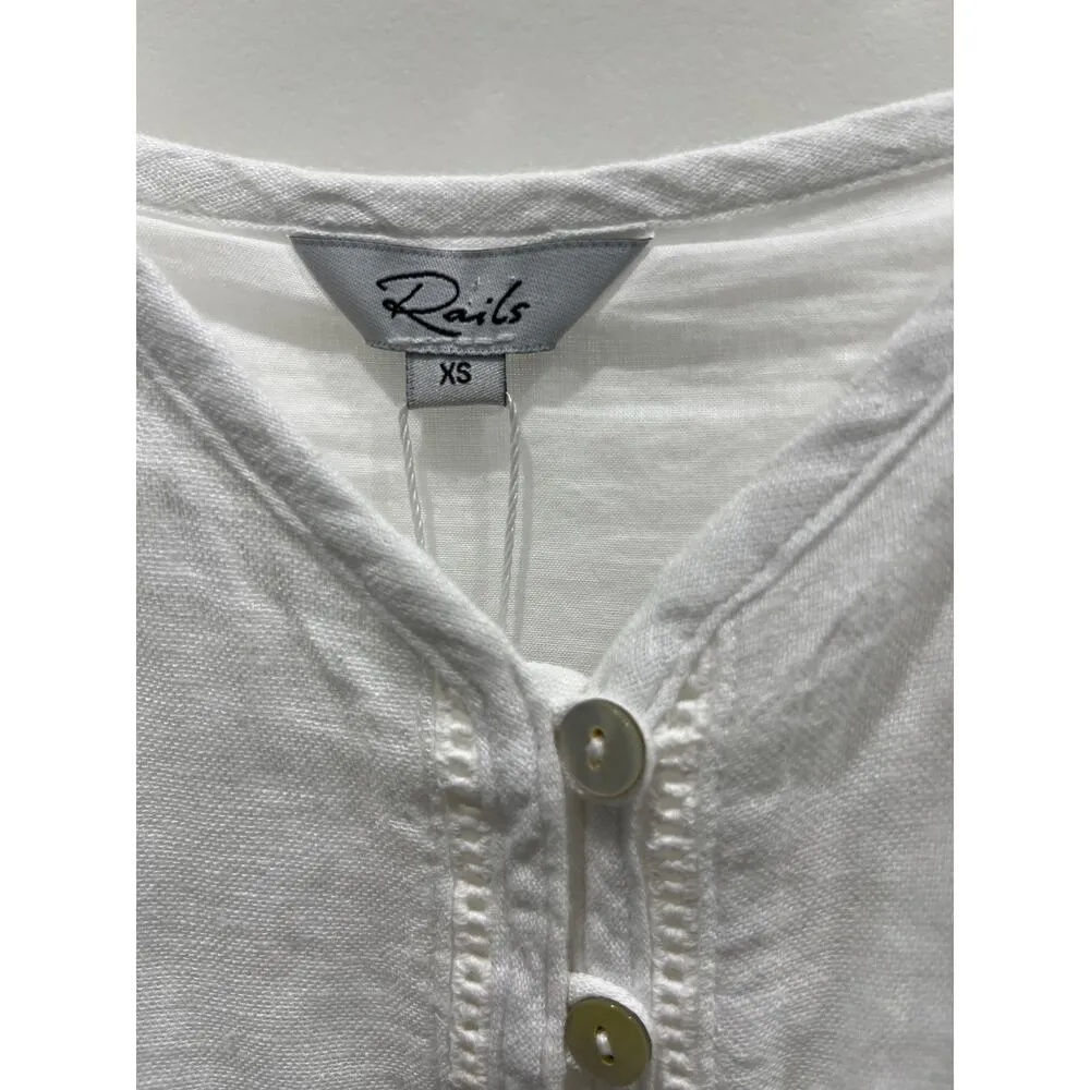 NWT Rails Frida Midi Tank Linen Dress in White Sz XS - Image 5