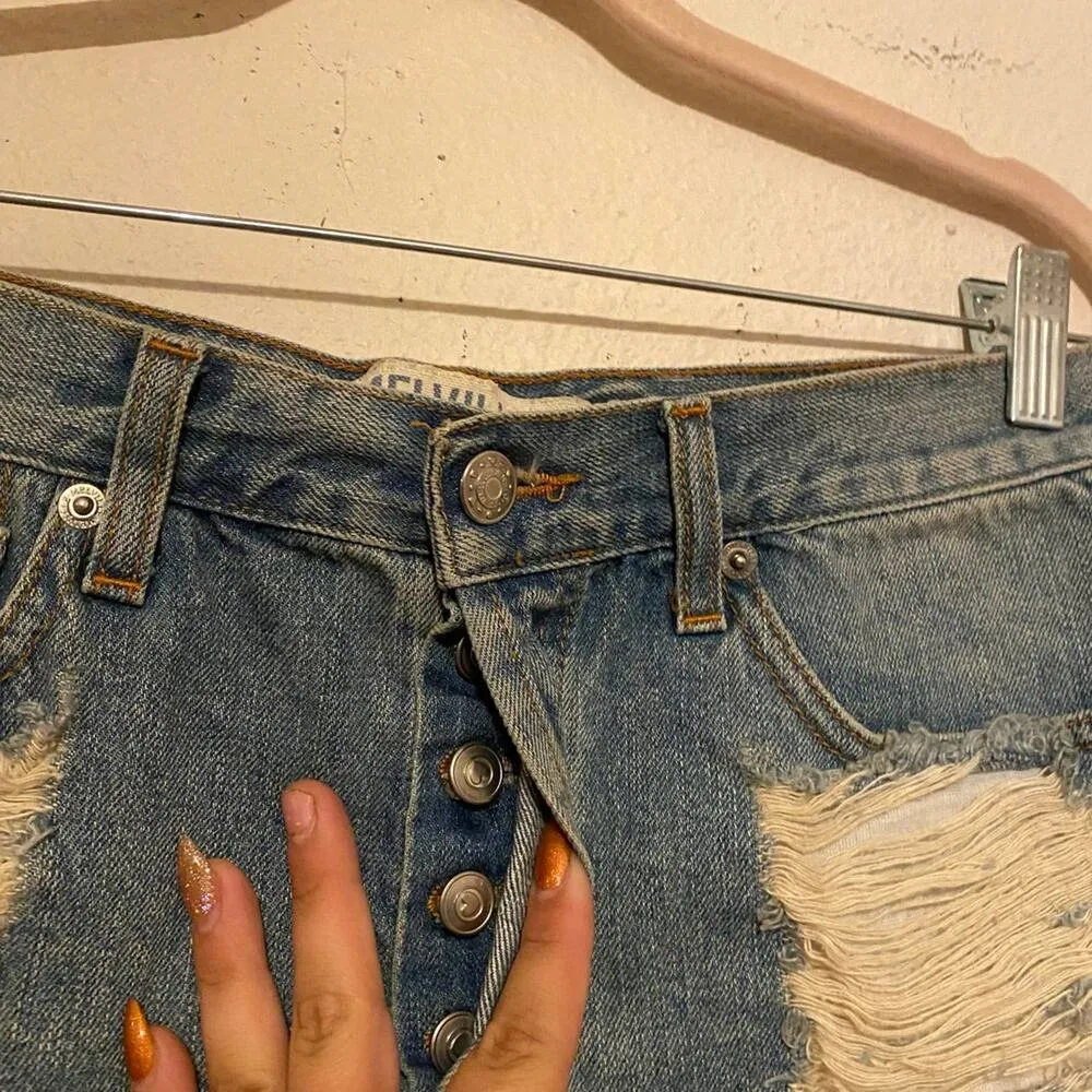 Brandy Melville MELVILLE Made in Italy Destroyed Distressed Shorts Size 4 - Image 5