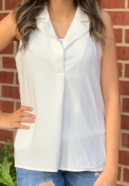 White Blouse Tank M Size M - Image 2