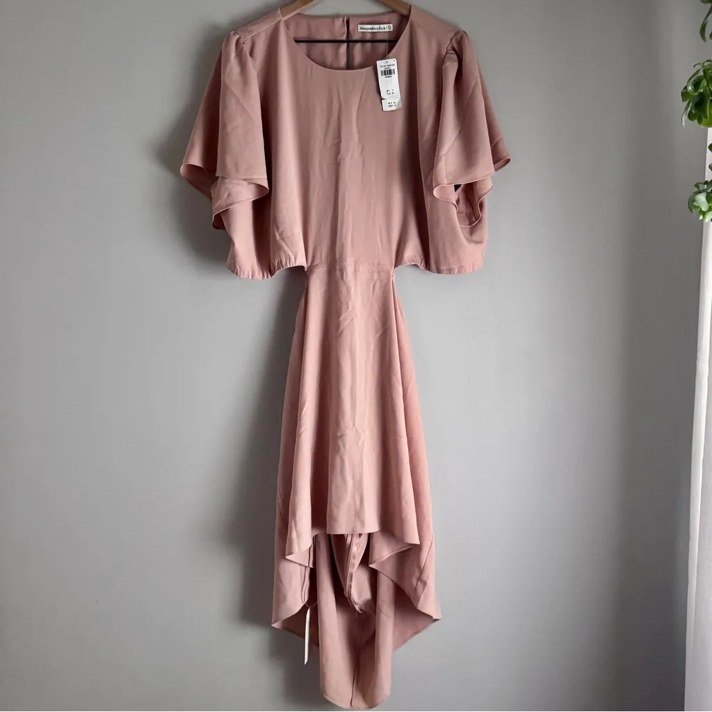 Abercrombie & Fitch NWT Angel Sleeve Cut Out Mini Pink Dress Size XXL - Image 3