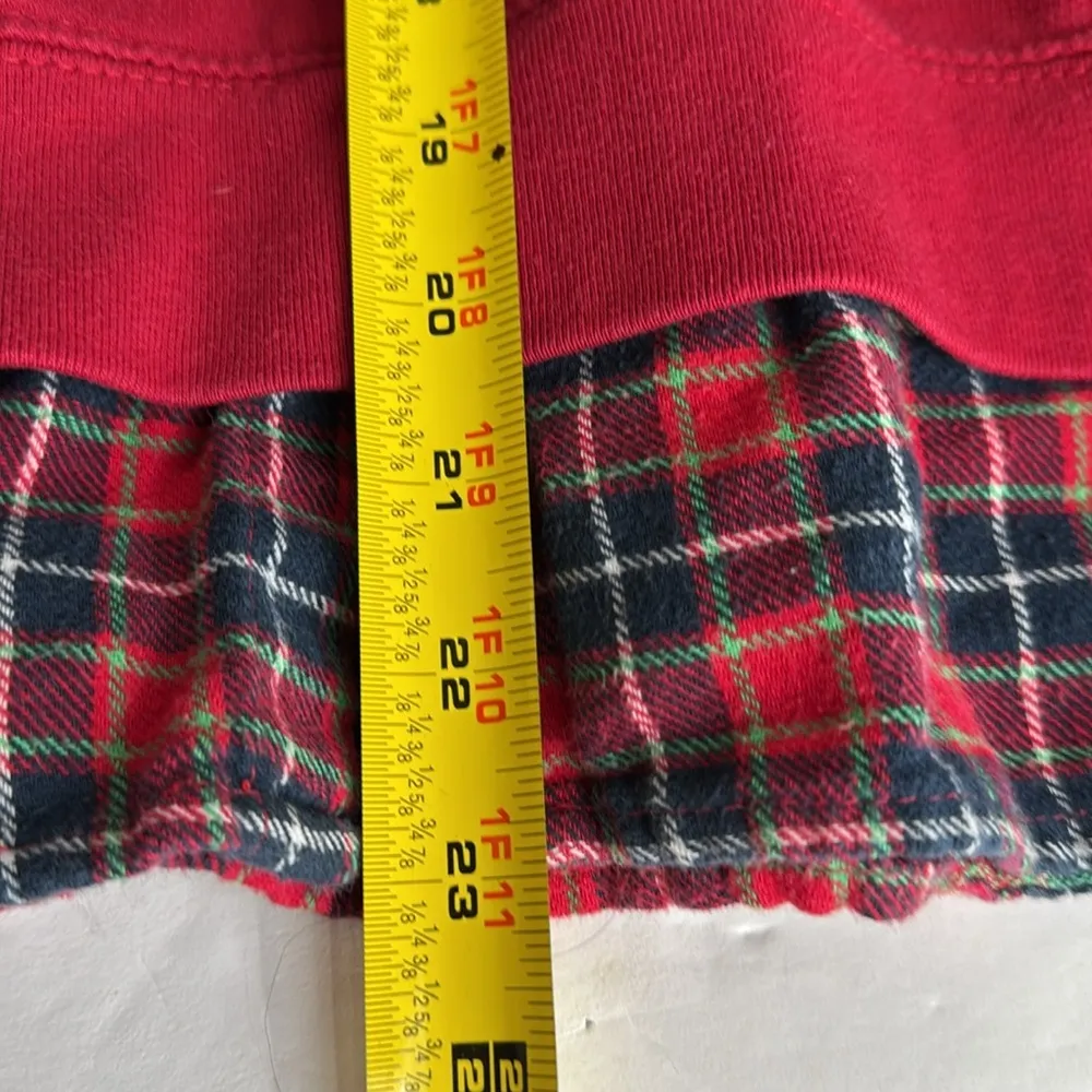 Metropolitan layered look sweatshirt flannel XL pullover collared casual Red - Image 8
