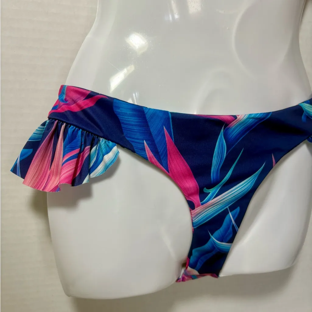 INDIGO SWIMWEAR Tropical Ruffle Bikini Set Blue - Image 4