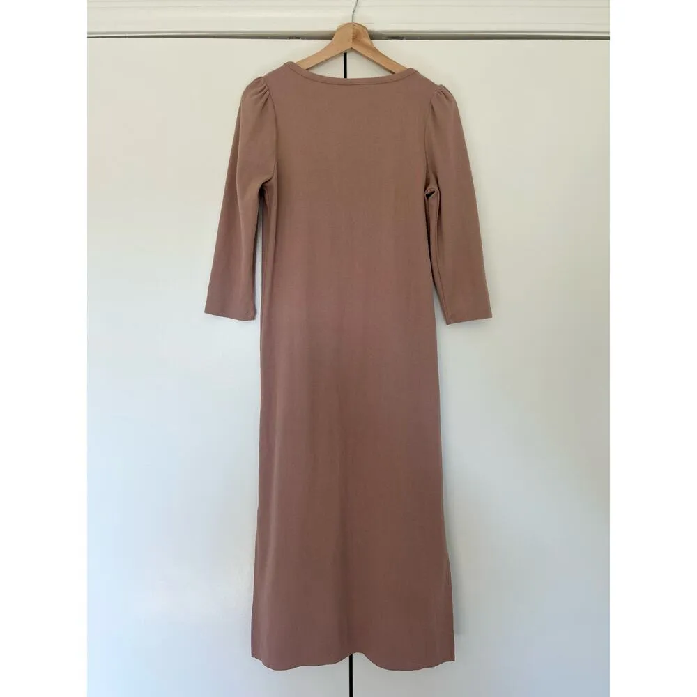 The Nines By Hatch Scoop Neck 3/4 Sleeve Rib Knit Maternity Midi Dress M Size undefined - Image 8