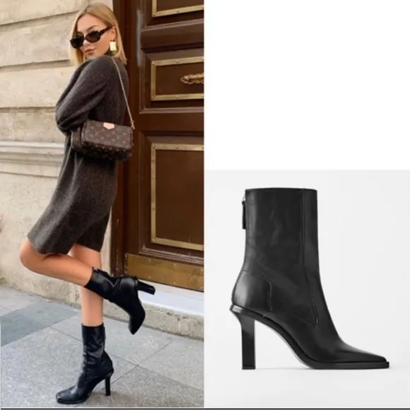 Zara heels square toe ankle boots - Image 2