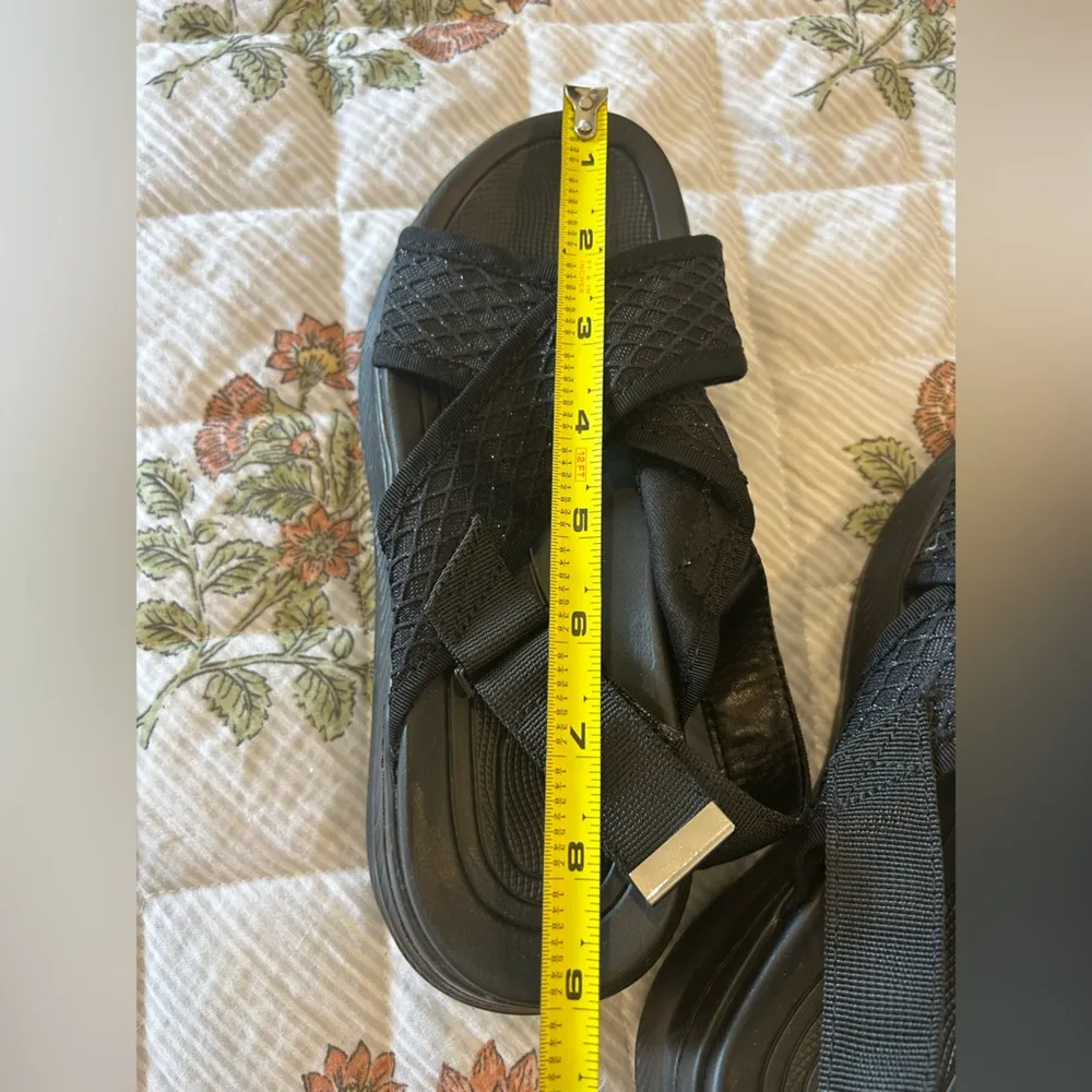 Black sparkly Women's platform Sandals size 7 Size L - Image 7