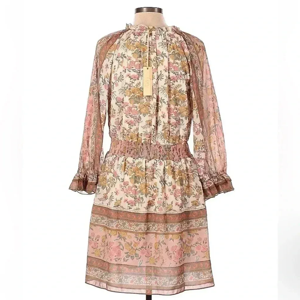 Anthropologie LOVE THE LABEL Boho Floral Tippy Border Dress Euphoria Size L NWT - Image 4