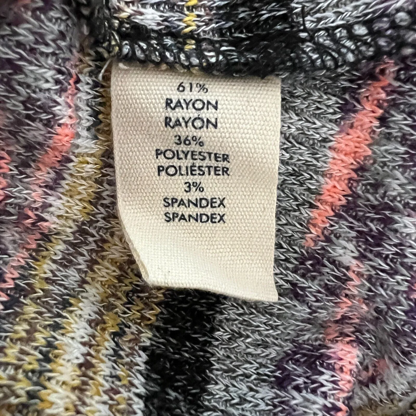 BKE Shirt Womens Small Gray Pink Thermal Top‎ Striped Raglan Sleeve Knit Casual - Image 8