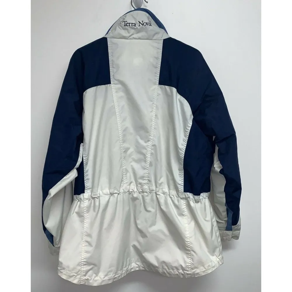Columbia Terra Nova Womens Jacket Coat Size L White Blue Full Zip Nylon - Image 5