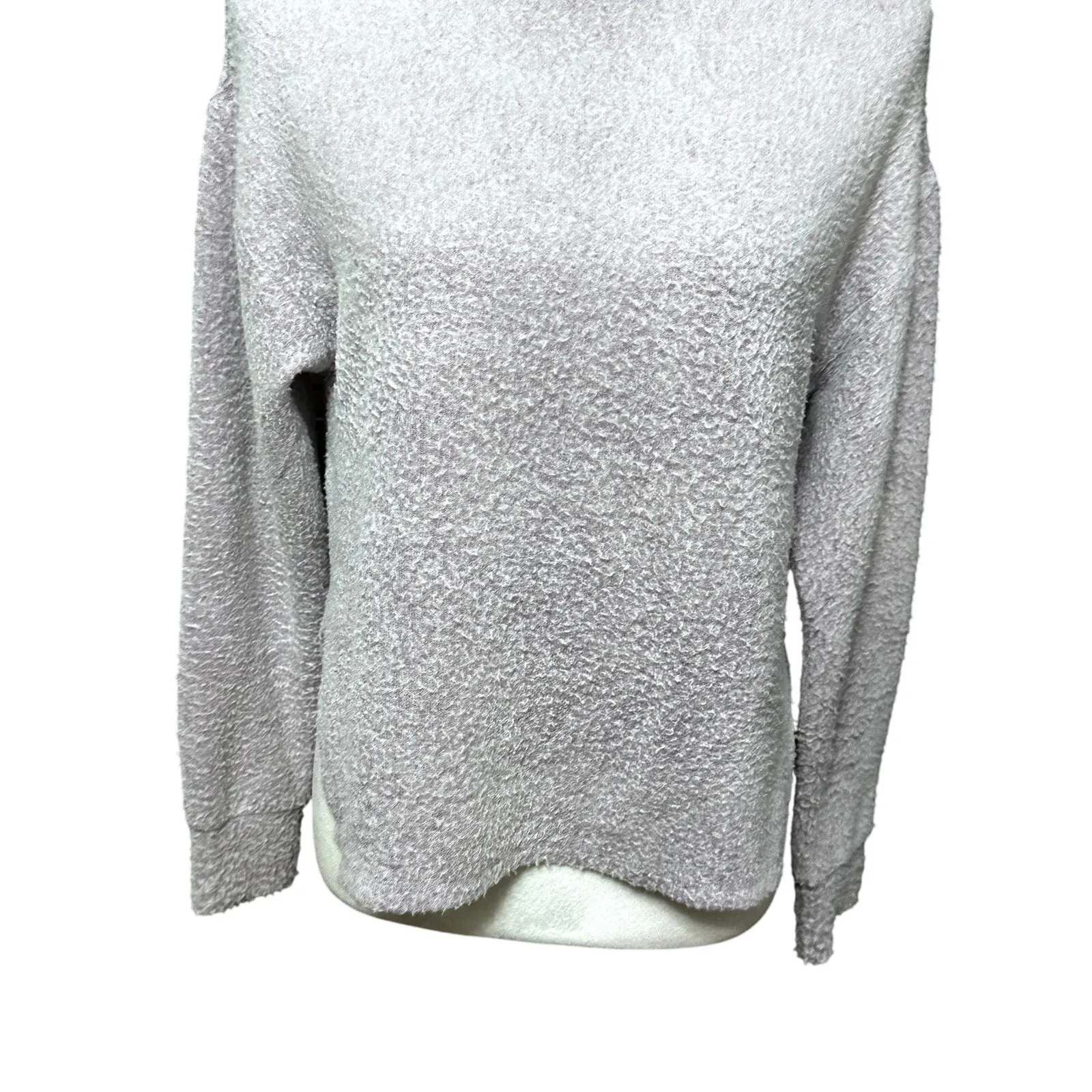 Abound Sweater Mock Neck Long Sleeve Relaxed Fit Fuzzy Texture Light Purple W XS - Image 3
