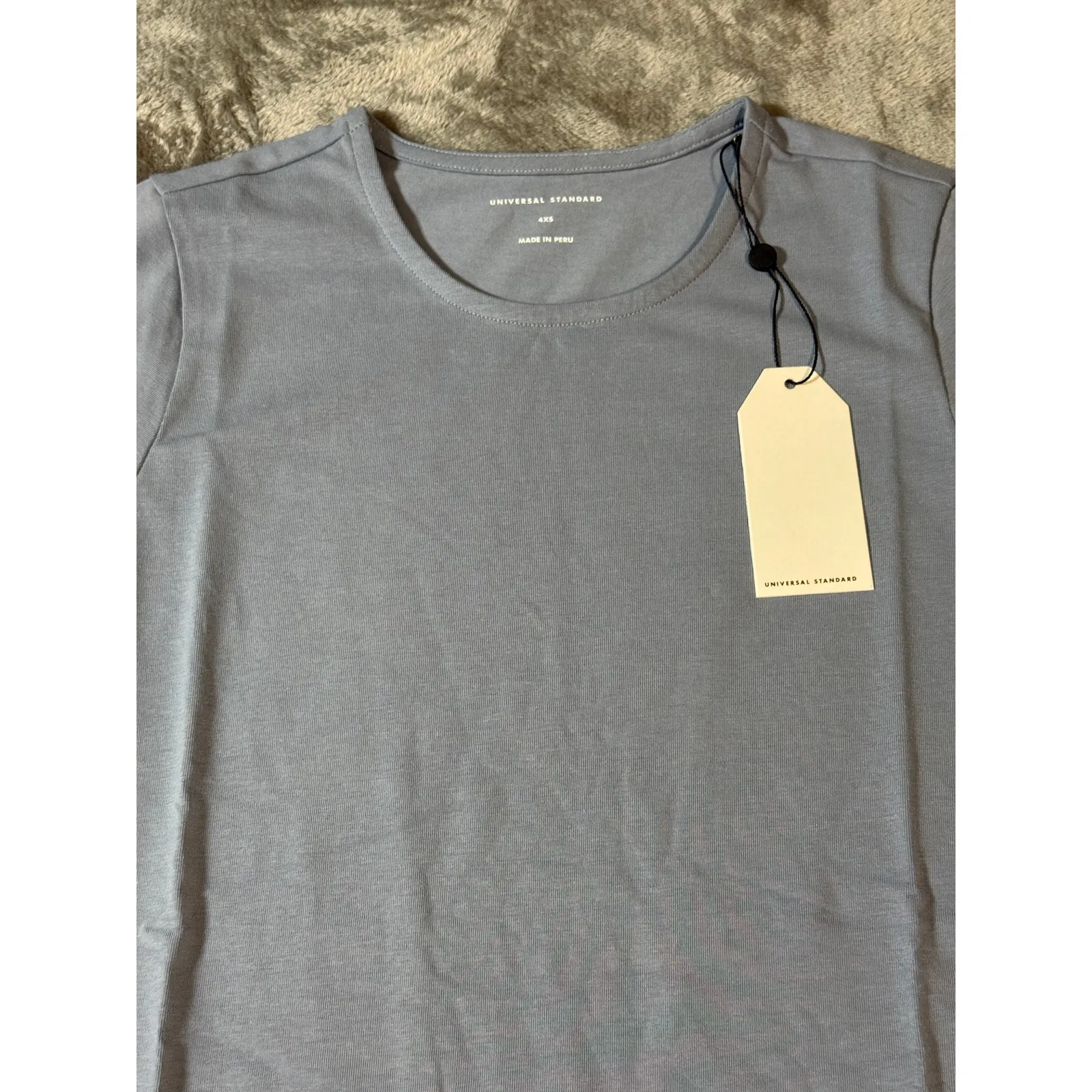 NWT Universal‎ Standard Size 4XS (00-0) Crew Neck Shirt Dress Dusty Blue Cotton - Image 2