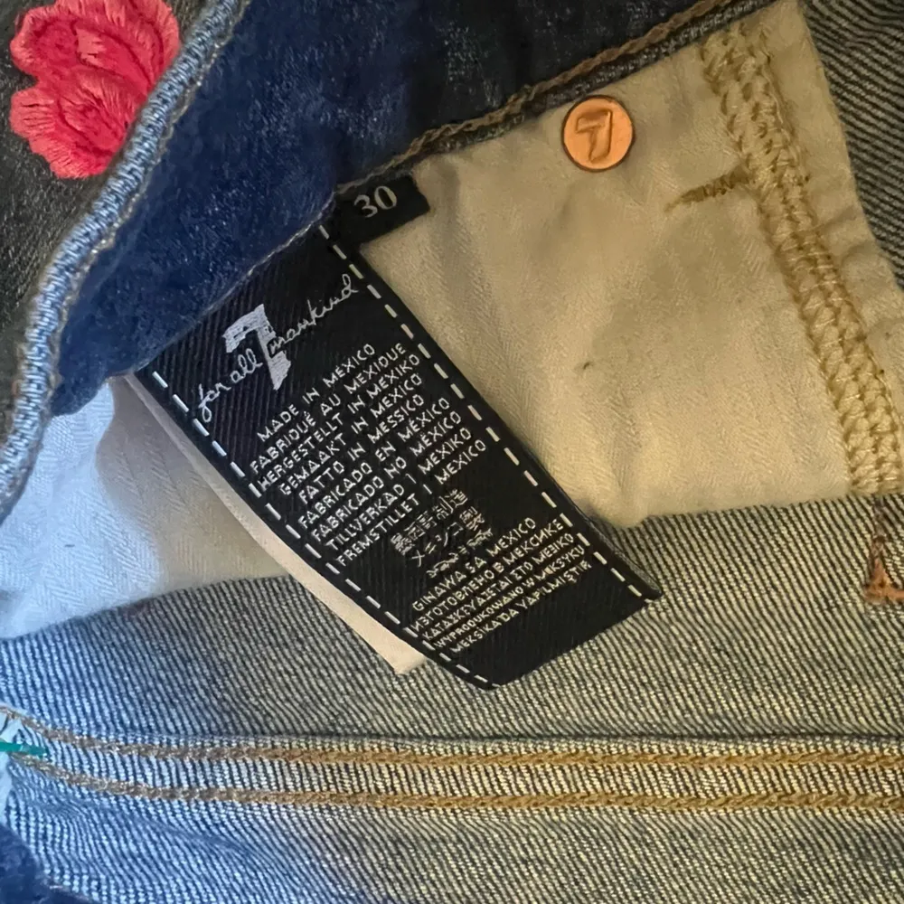 7 for all Mankind denim cutoff shorts with embroidery - Image 2