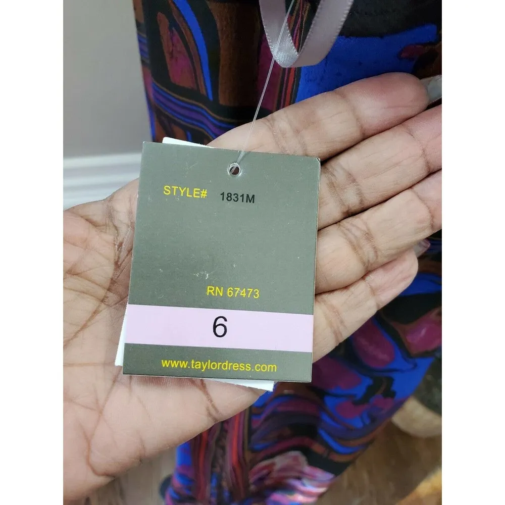 Taylor Women's Multicolor 100% Silk Halter Neck Sleeveless Knee Length Dress 6 - Image 7