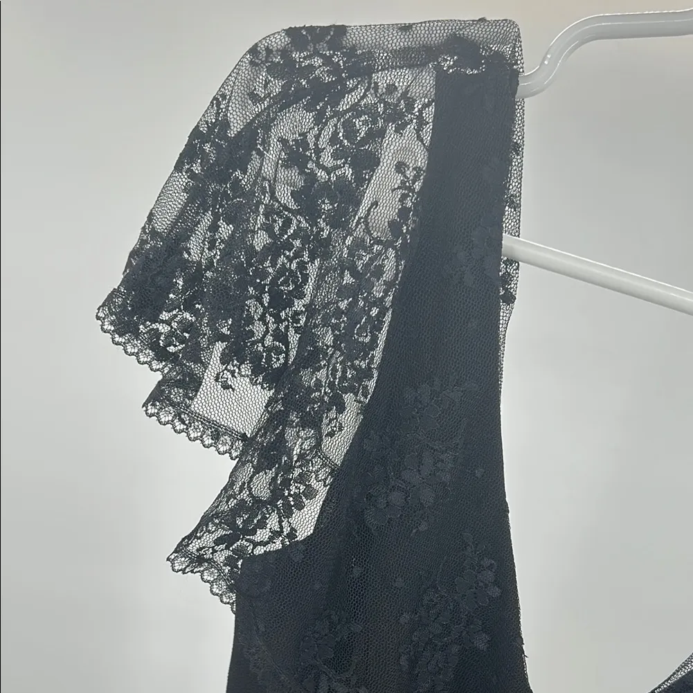 Scott McClintock Black Midi Dress lace flutter sleeve fit and flare whimsygoth Size 10 - Image 5