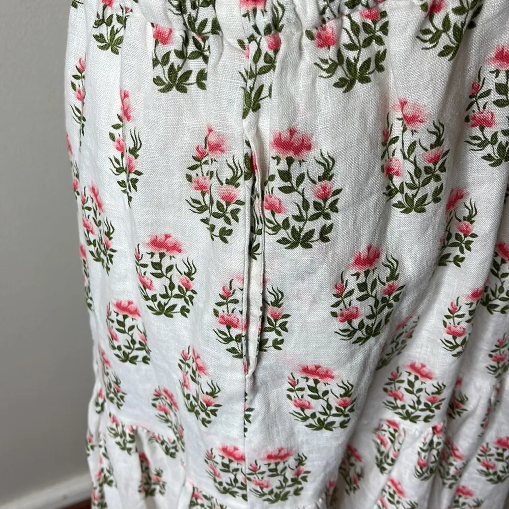 Meadows Boston Block Print Floral Linen UK‎ 10 / US 6 White - Image 7