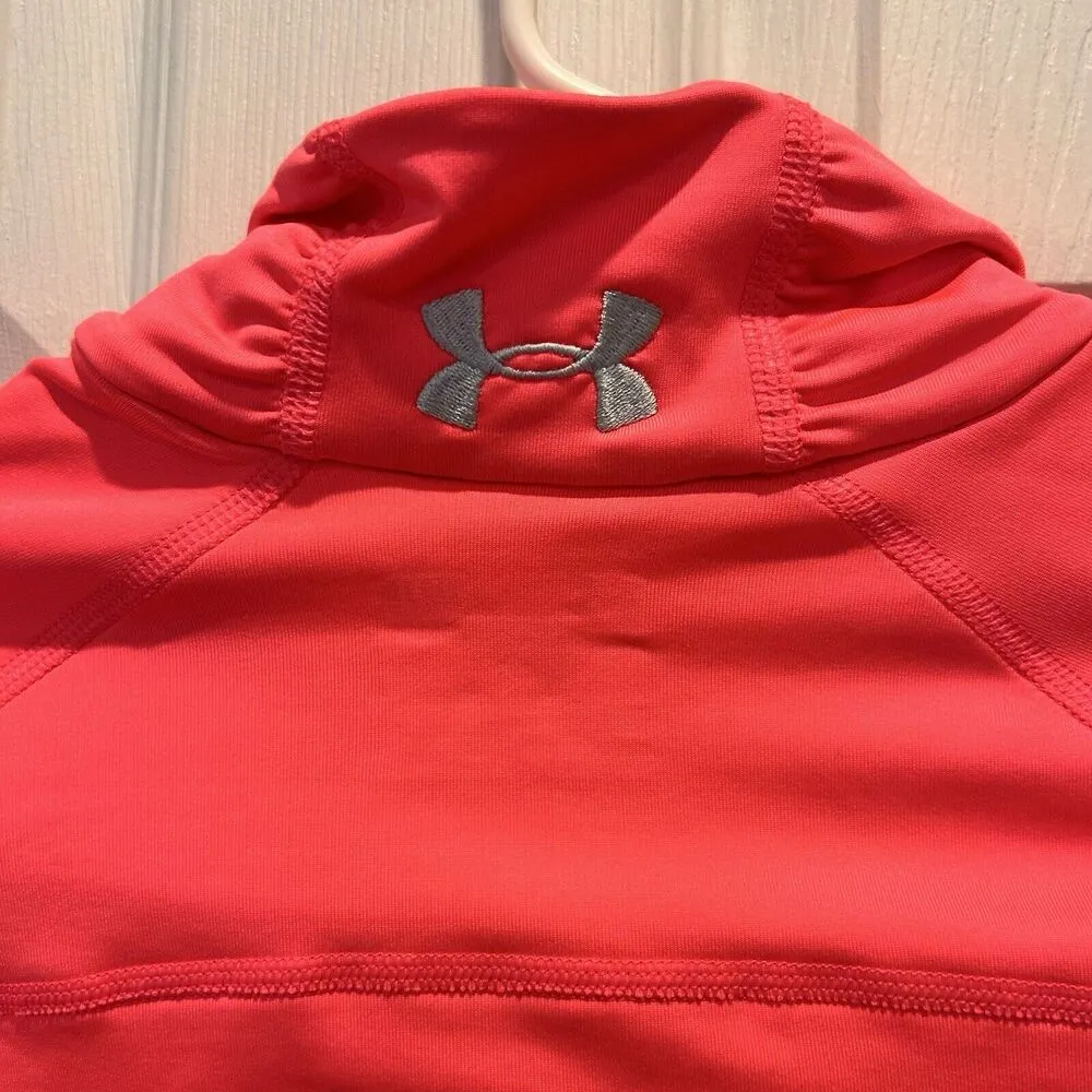 Under Armour Women's Small Fitted ColdGear Pink 1/2 Zip Long Sleeve Pullover Gym - Image 6