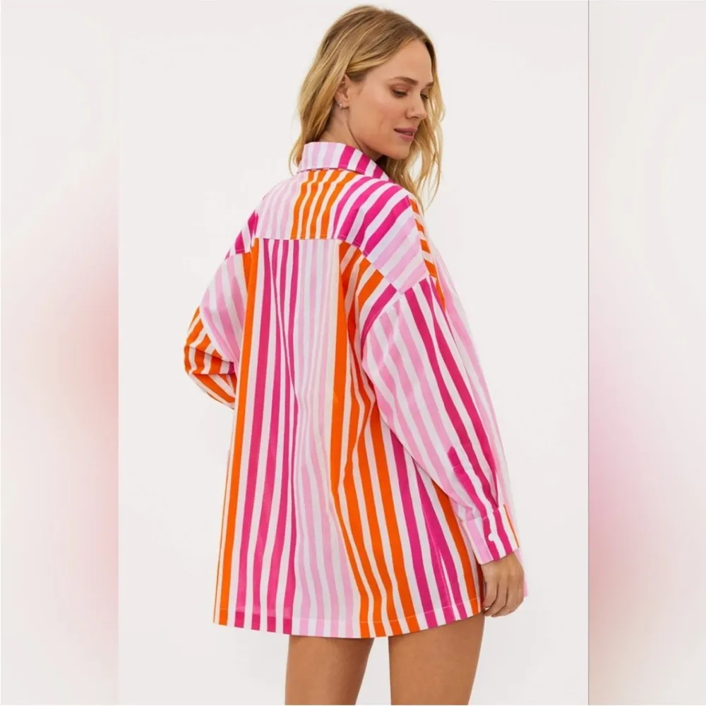 Beach Riot S/M Alexa Stripe Coverup Button Down - Image 3