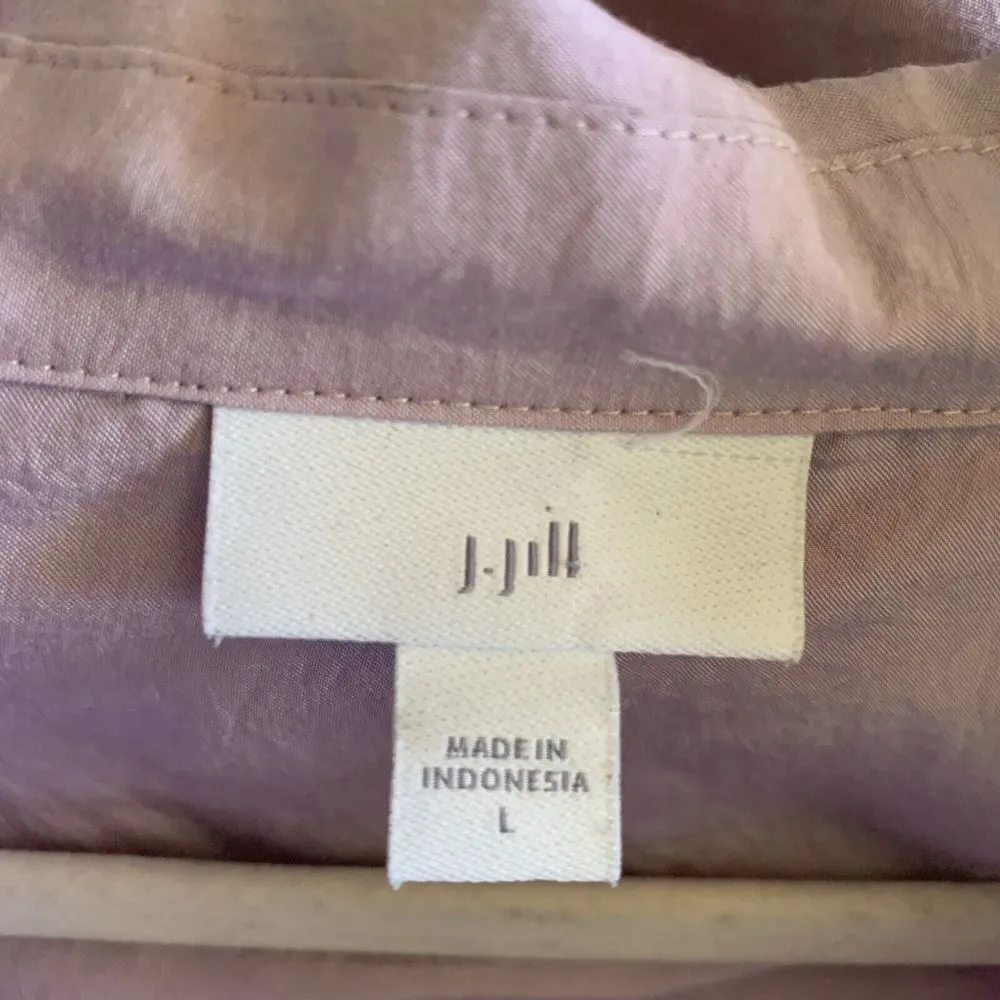 J. Jill Womens Size Large Purple Split Neck Collared Popover Blouse Shirt Top - Image 6