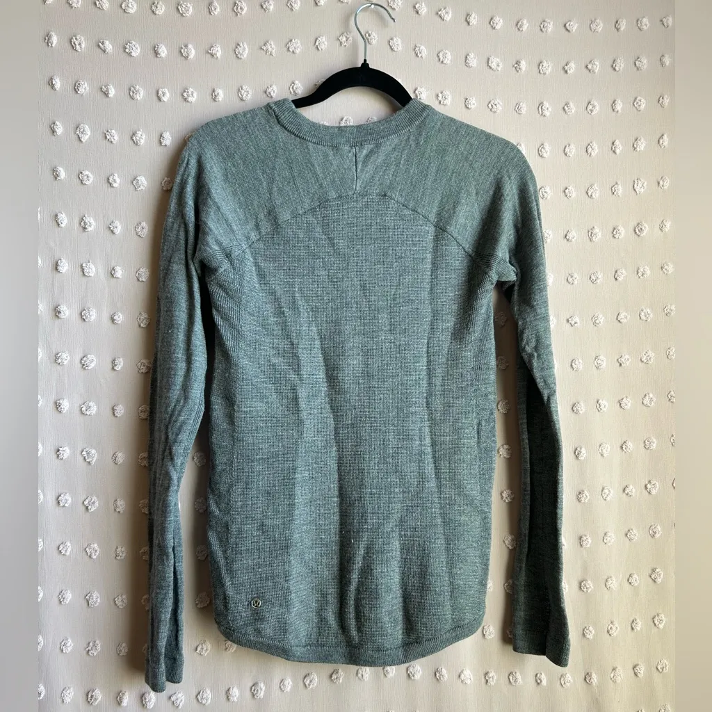 Lululemon Sit in‎ Lotus Wool Crew Neck Sweater Gray - Image 2