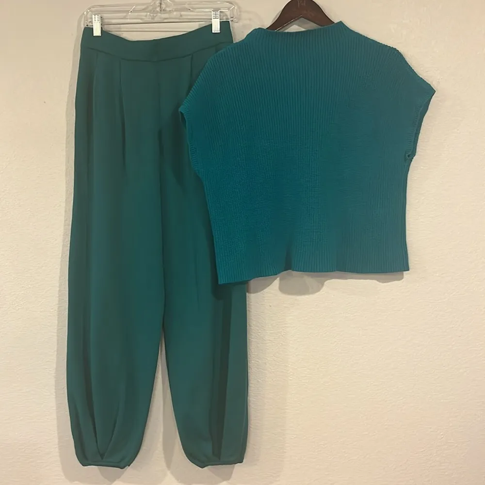 2 piece sweater knit top and pant set L - Image 4