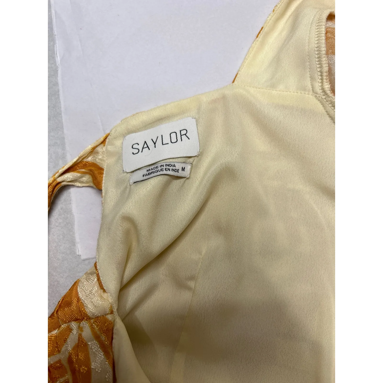 SAYLOR The Fritz Long Sleeve mini dress in White and Orange. Size M. - Image 8