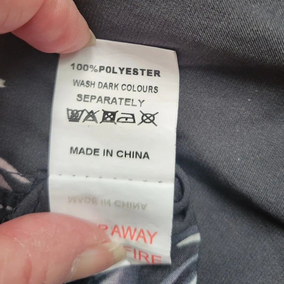 Missguided Black Floral Zip Up‎ Duster Jacket Women's 2 Party Resort Vacation - Image 10