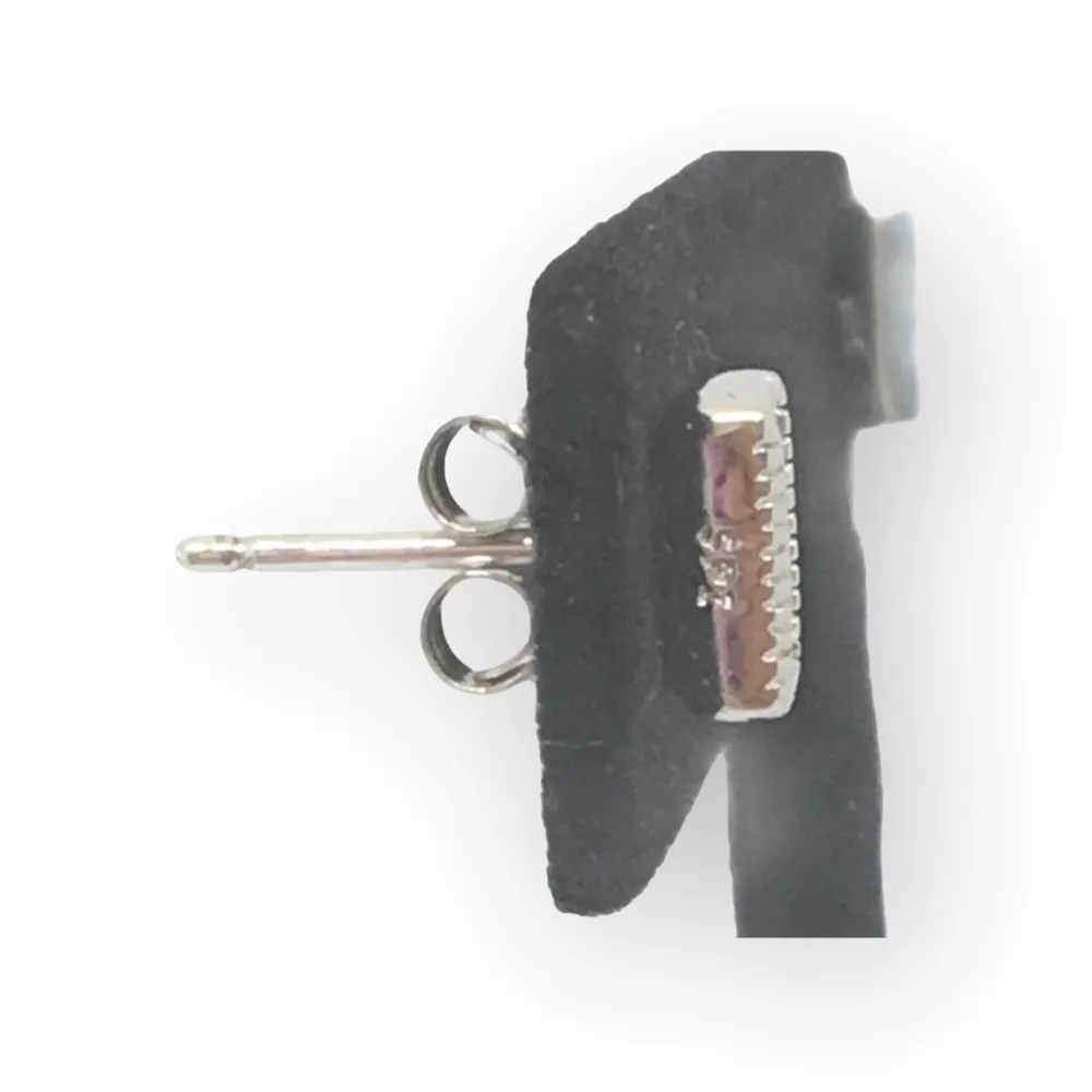 new Swarovski ❉ Rectangle Cut Crystal Stud Earrings ❉ Rhodium Plated .925 Silver - Image 7