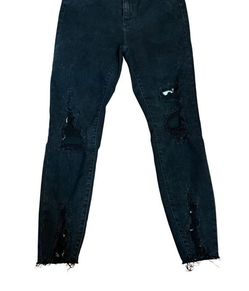 Judy Blue Jeans Women's 9/29 Distressed Black Leopard Patch Mid Rise Skinny Jean - Image 5