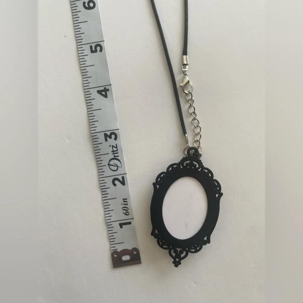 Retro Style Bat Witch Pendant Cameo Black‎ Pendant Necklace Gothic Vintage Style Black - Image 8