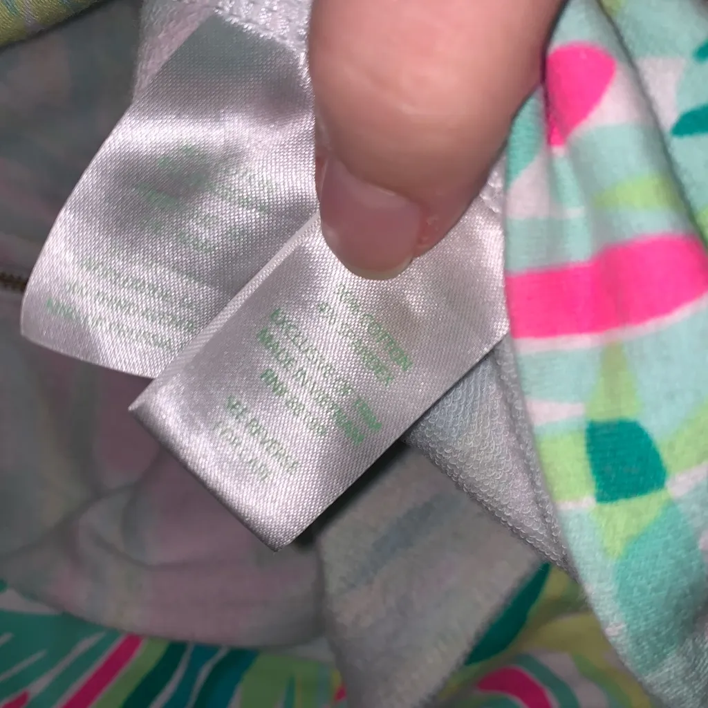 Lilly Pulitzer Leona UPF 50+ Zip Jacket Tropical Storm Green Pink Palm Leaves M - Image 8