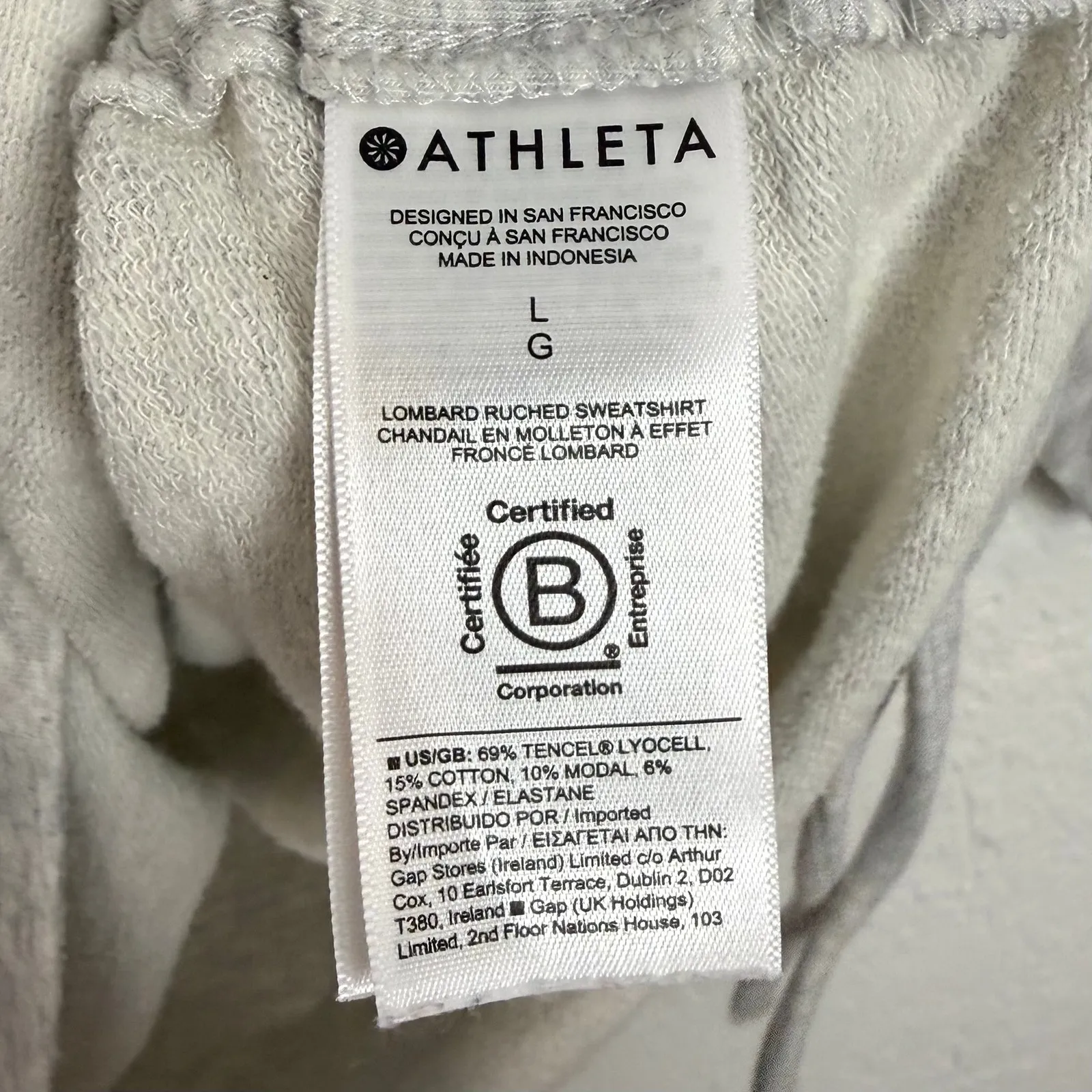 Athleta Lombard Ruched Sweatshirt Athleisure Size Large - Image 5