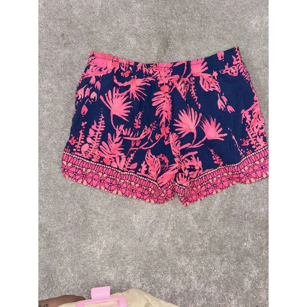 Lilly Pulitzer Katia Night‎ Indigo Blue Caw Shorts  Elastic Waist,  Sz. Xs - Image 6