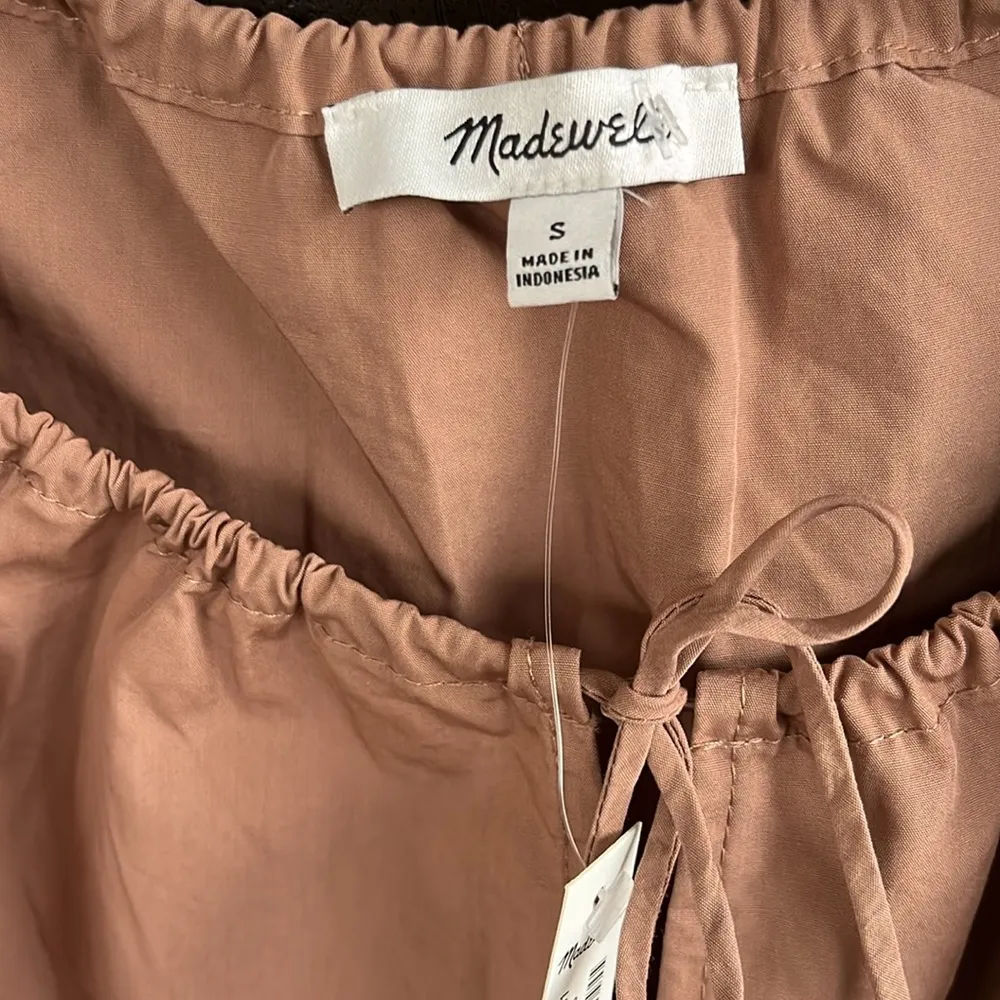 NWT Madewell Poplin Flutter Sleeve Pintuck Dress Size Small - Image 6