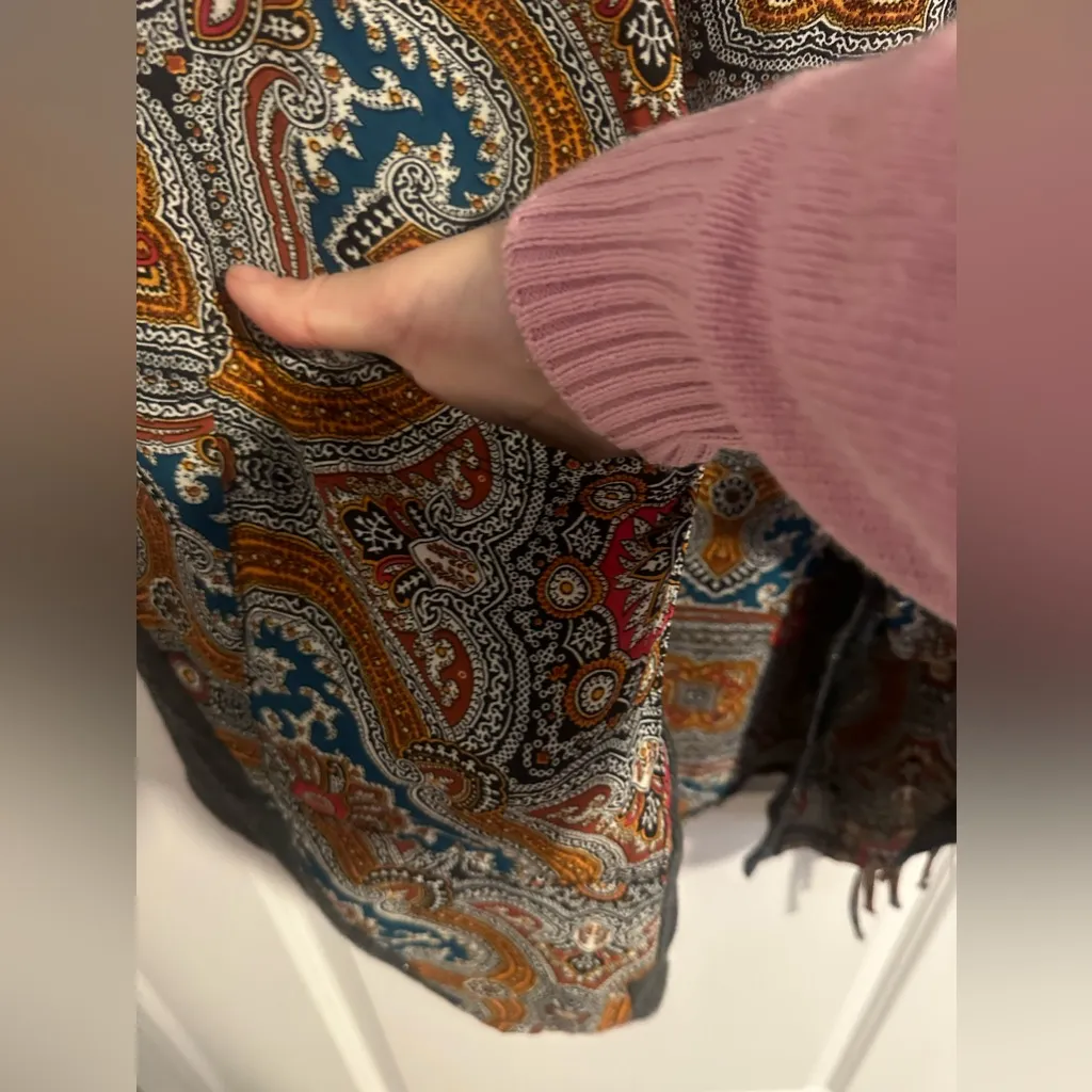 Anthropologie Sloan Rouge open front cardigan kimono Mrs. Roper Janis Joplin Orange Size L - Image 6