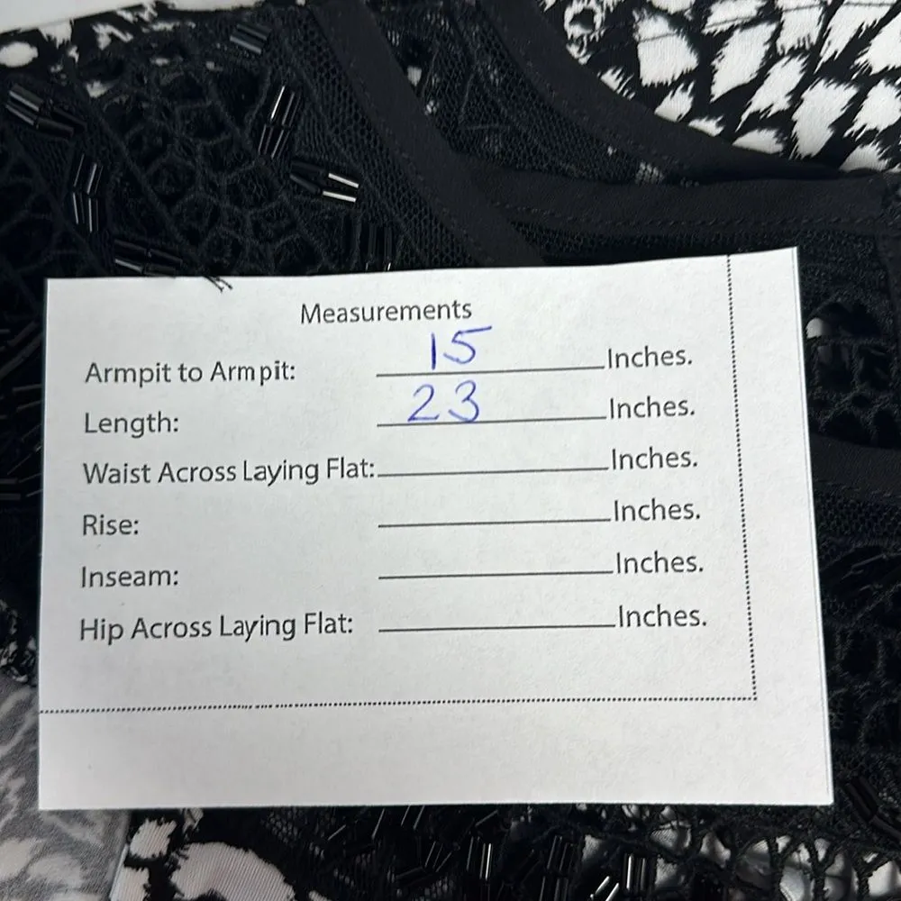 White House Black Market halter Sleeves top with black beaded neckline Sz XS - Image 9