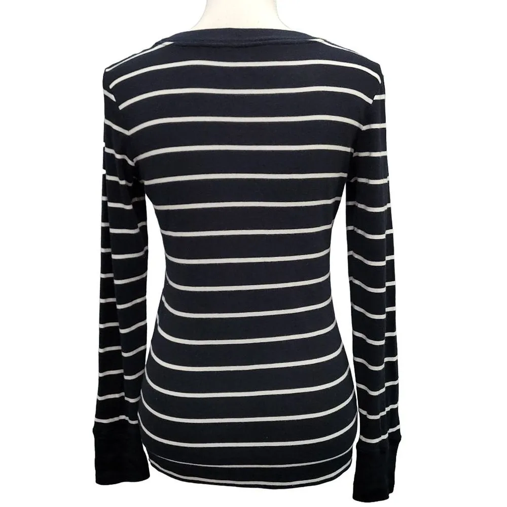 Gap  | Long Sleeve Striped Knit Top | Color: Black, White | Size: M - Image 2