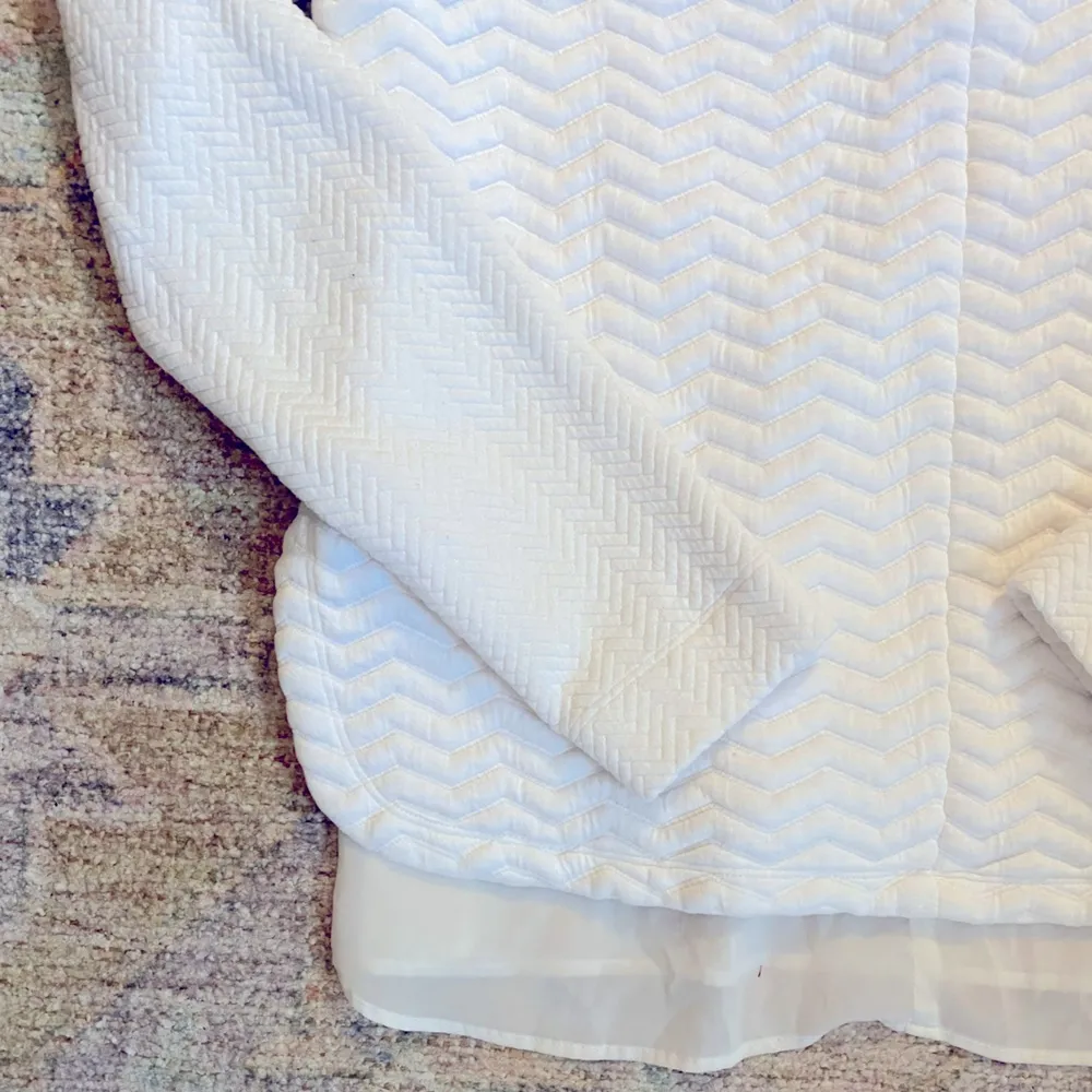 TART Quilted Style Top with Sheer Underlay and Faux Leather Shoulder/Neck Detail - Image 3