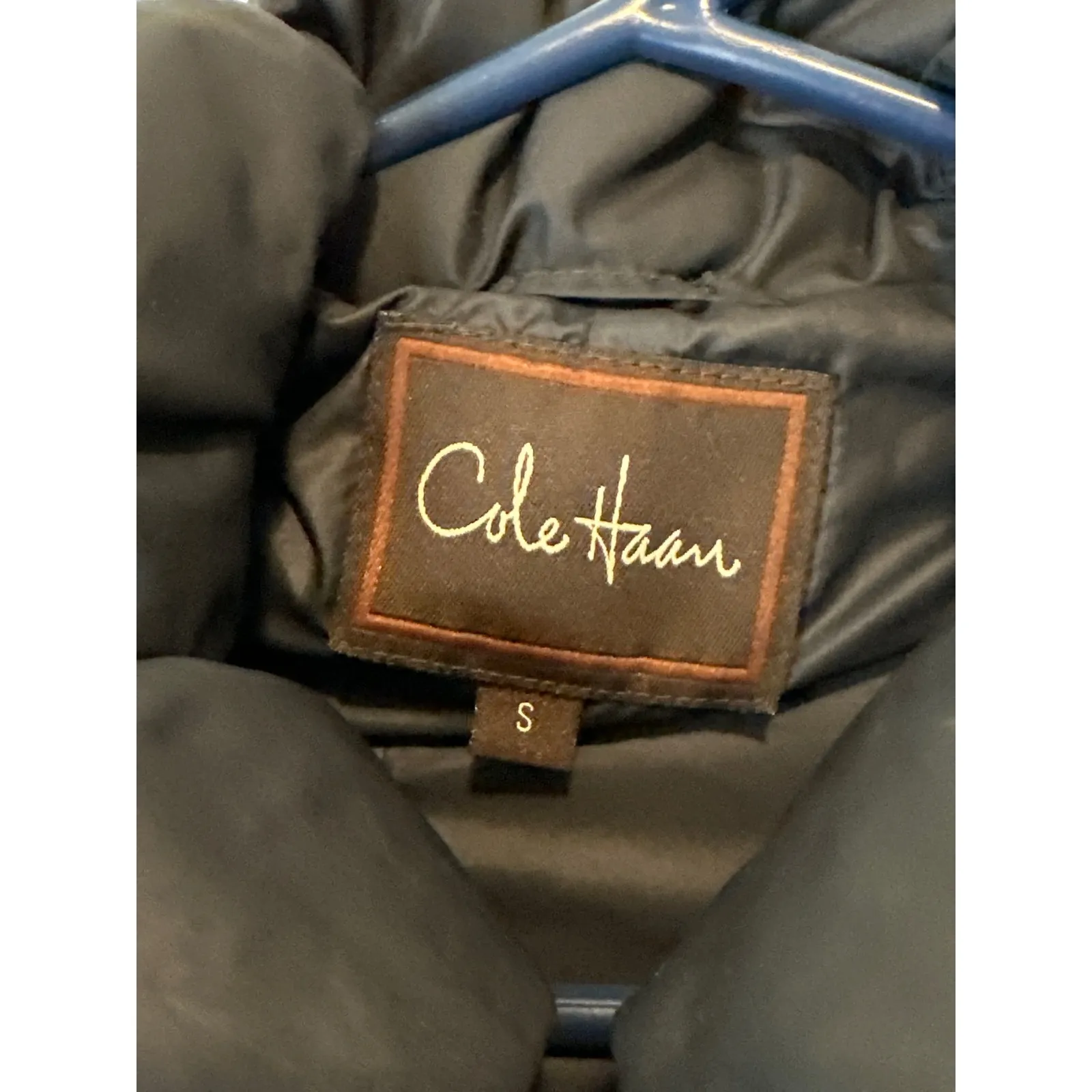 Cole Haan Black Down Midi Puffer Coat Jacket Size Small - Image 4