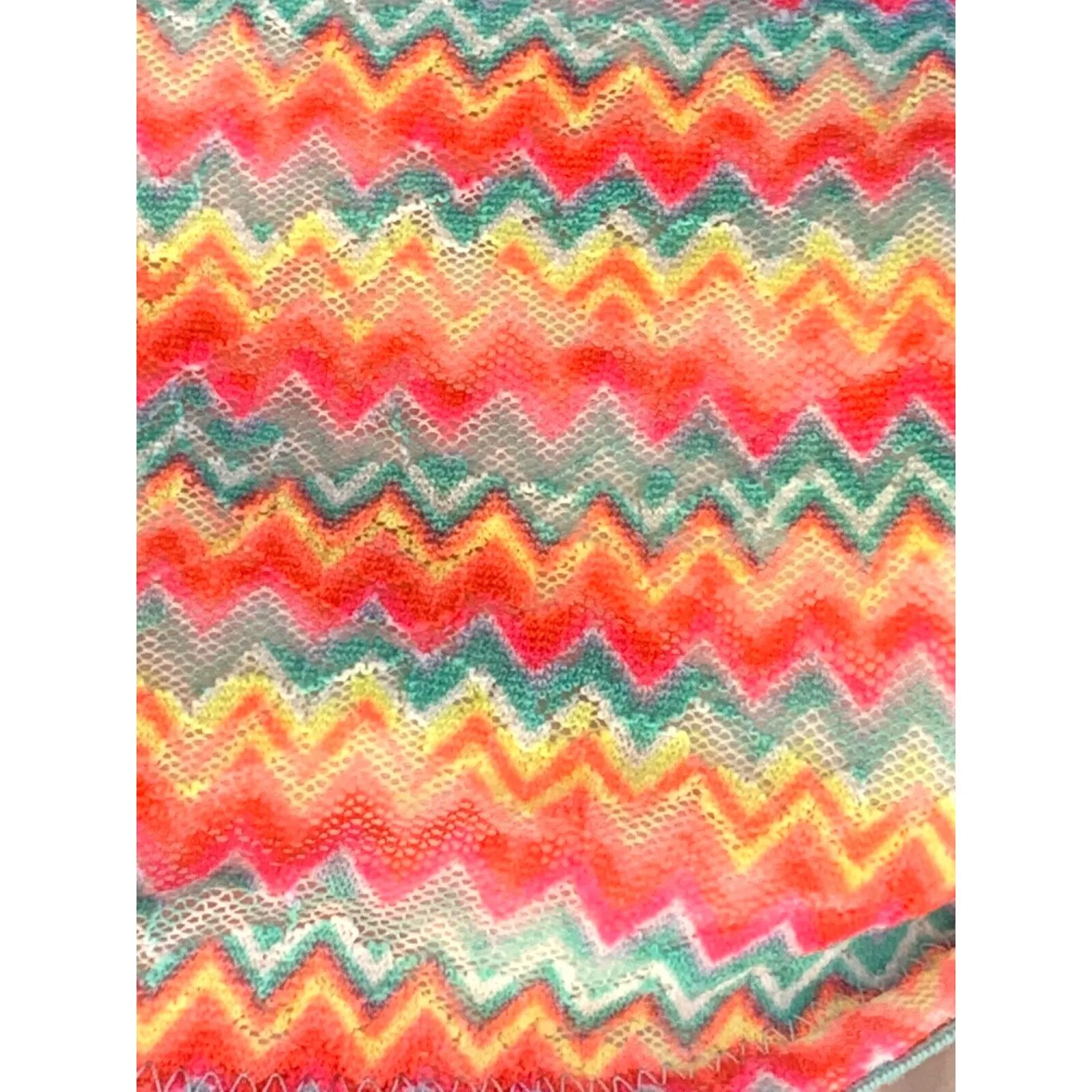 Victoria’s Secret PINK Bandeau Bra Lace Neon Chevron Womens Top Elastic Sz Small - Image 9