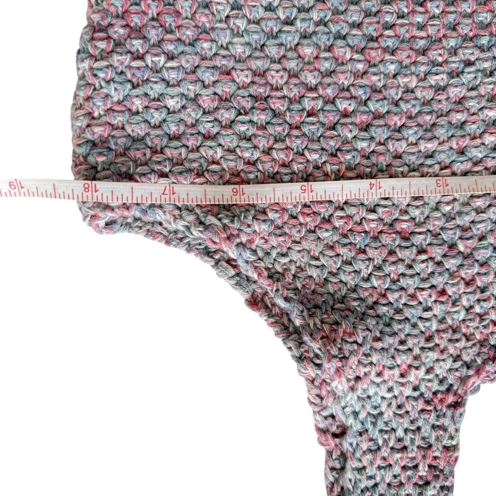 Forever 21 Women Crop Knit Sweater Vest Size L Pink Blue Sleeveless Top - Image 5